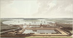 Vue des docks des Indes orientales, 1803